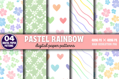 Pastel Rainbow Background Digital Paper PNG Product Image 1
