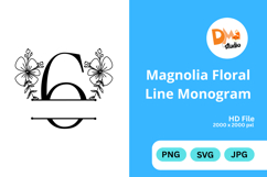 Magnolia Floral Line Monogram Product Image 1