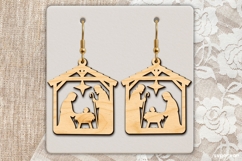 Nativity Scene Earrings Laser Cut | Jewerly SVG | SVG Product Image 2