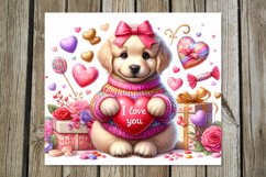 Valentine animals | 8 cute bear &amp; puppy Skinny tumbler Product Image 6