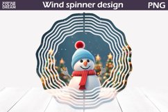 3D Wind Spinner PNG | Snowman Wind Spinner Product Image 1