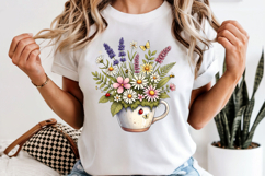 Wildflower Teacup PNG, Botanical Floral Sublimation Design Product Image 6