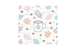 Coffee Shop Sweet Pastel Seamless Pattern, Digital Paper Product Image 6