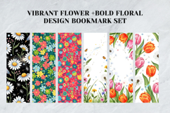 Vibrant Flower &amp; Bold Floral Bookmark Set,Bright Modern Product Image 6
