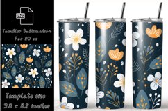 Flowers 20 oz skinny tumbler wrap sublimation Product Image 1