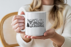 Merry Christmas SVG Sign, Reindeer Baubles Cute Xmas SVG PNG Product Image 6