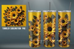 SunFlower 3D Tumbler Wrap Sublimation PNG|3D Tumbler Wrap Su Product Image 6