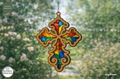 Cross Suncatcher Laser Cut Bundle | Religious Ornament | SVG Product Image 6