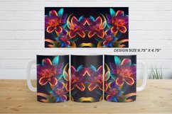 3D Crystal Orchid Flower Neon | Mug sublimation design Product Image 9