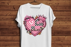 Be Mine Valentine PNG, Retro Valentine PNG, Heart Checkerboa Product Image 5