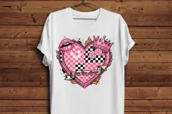 Be Mine Valentine PNG, Retro Valentine PNG, Heart Checkerboa Product Image 5