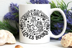 Just A Girl Who Loves Books Svg, Book Lover Svg, goose Svg. Product Image 7