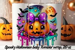 Cute and Spooky Halloween Tumbler wrap PNG, 20 oz. Product Image 3
