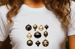 Black Christmas Ball Ornaments, Aesthetic Art Prints Product Image 5
