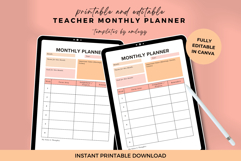 Teacher Monthly Planner | Editable Canva Teacher Planner Product Image 3