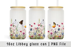 Glass Can Wraps Sublimation, Wildflowers Libbey Can Glass Product Image 1