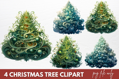 Christmas Tree Clipart Sublimation Christmas Tree Product Image 1