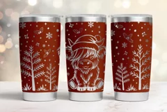 20 oz Tumbler laser svg|Christmas Baby Highland Cow wrap Product Image 6