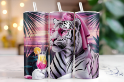 White Tiger Tumbler Wrap | Sublimation | Tumblers Product Image 1