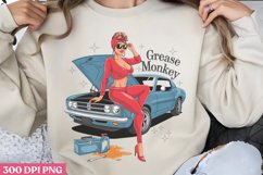 Grease monkey PNG,Pinup Girl Vintage Sublimation PNG Product Image 1