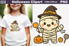 Kawaii Mummy Halloween Clipart | Cute Candy PNG Product Image 1
