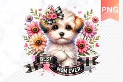 Best MOM Ever Sublimation - Mother&#039;s Day Clipart PNG Design Product Image 1