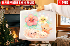 Cute Summer PNG | Turtle, Floral Seashell &amp; Strawberry House Product Image 3