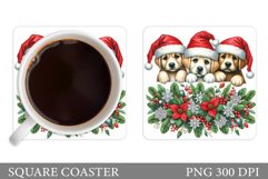 Christmas Dog Coaster Design. Christmas Coaster Sublimation Product Image 1