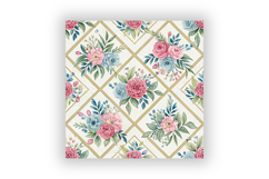 Pastel Folk Floral Digital Paper, Seamless Watercolor Product Image 6