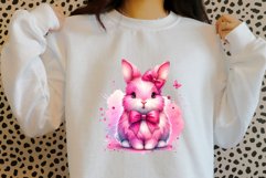 Pink Watercolor Bunny clipart Product Image 5