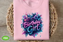 Birthday Girl PNG Floral Birthday PNG Product Image 6