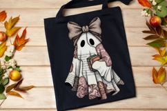 Bookworm Ghost Png, Dark Academia Halloween Png, Fall Png. Product Image 6