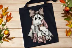 Bookworm Ghost Png, Dark Academia Halloween Png, Fall Png. Product Image 6