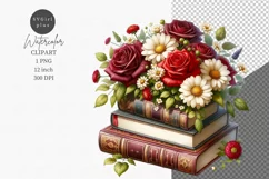 Books Sublimation Png, Book Clipart, Flowers Product Image 1