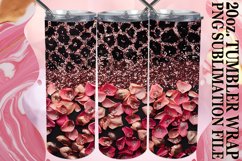 Leopard &amp; Flower Tumbler Wrap - Glitter Delight Product Image 1