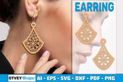 Mandala Earring Lasercut Product Image 1