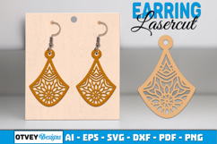 Mandala Earring Lasercut Product Image 1