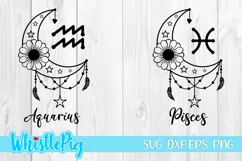 Crescent Moon Zodiac Signs Svg Zodiac Symbols Svg Astrology Product Image 9