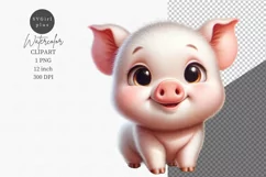Farm animals clipart, Piglet clipart, Cute animals Product Image 1