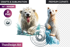 Watercolor Polar Bear Arctic Wildlife animal Illustration Product Image 1