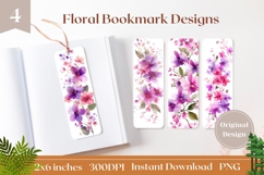 Watercolor Flowers Bookmark Printable, Summer Bookmark PNG Product Image 1