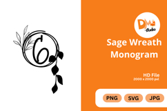 Sage Wreath Monogram Product Image 1