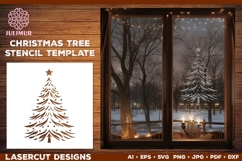 Christmas Window Stencil Template Bundle. Stencil Design SVG Product Image 6