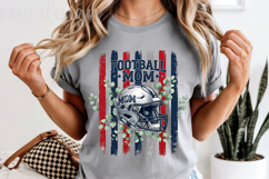 Striped Football Mom PNG, Distressed Helmet Floral Sublimati Product Image 5