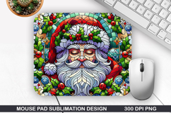 Santa Mouse Pad Sublimation, Christmas Mouse Pad PNG Design Product Image 1