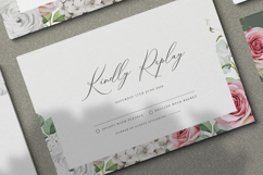 wedding card invitation set with roses flower watercolor Product Image 6