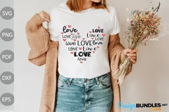 Love Heart For Valentine - Valentine's Day SVG Cut File Product Image 1