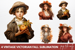 Vintage Victorian Fall Sublimation Clipart Product Image 1