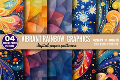 Vibrant Rainbow Graphics Backgrounds Bundle JPG Product Image 7