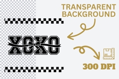 Black &amp; White Checkered Valentine Sublimation | XOXO Bow Product Image 3